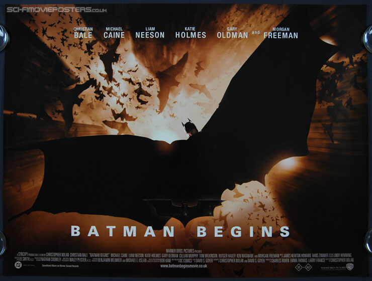 Batman Begins (2005) Style B - Original British Quad Movie Poster
