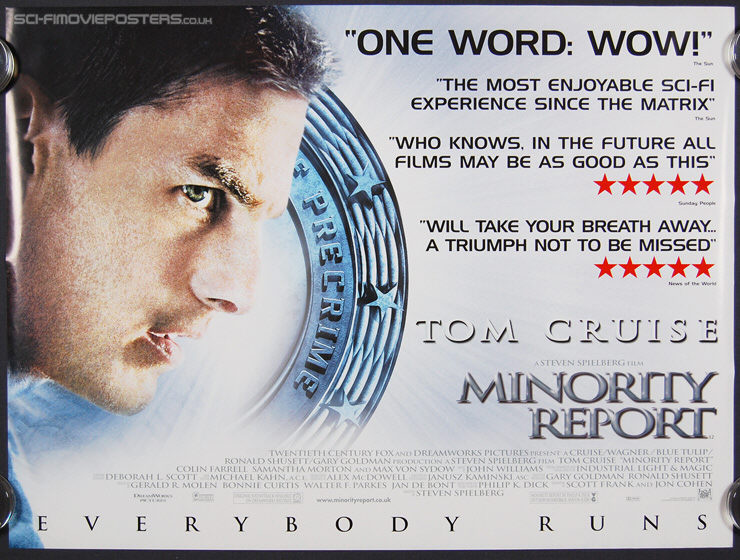 Minority Report (2002) 'Quotes' - Original British Quad Movie Poster
